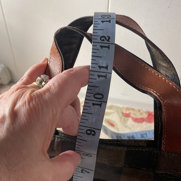 Fendi Sac a main en toile Checkered Tote Bag Brown and Black As Is Vintage - Picture 6 of 17